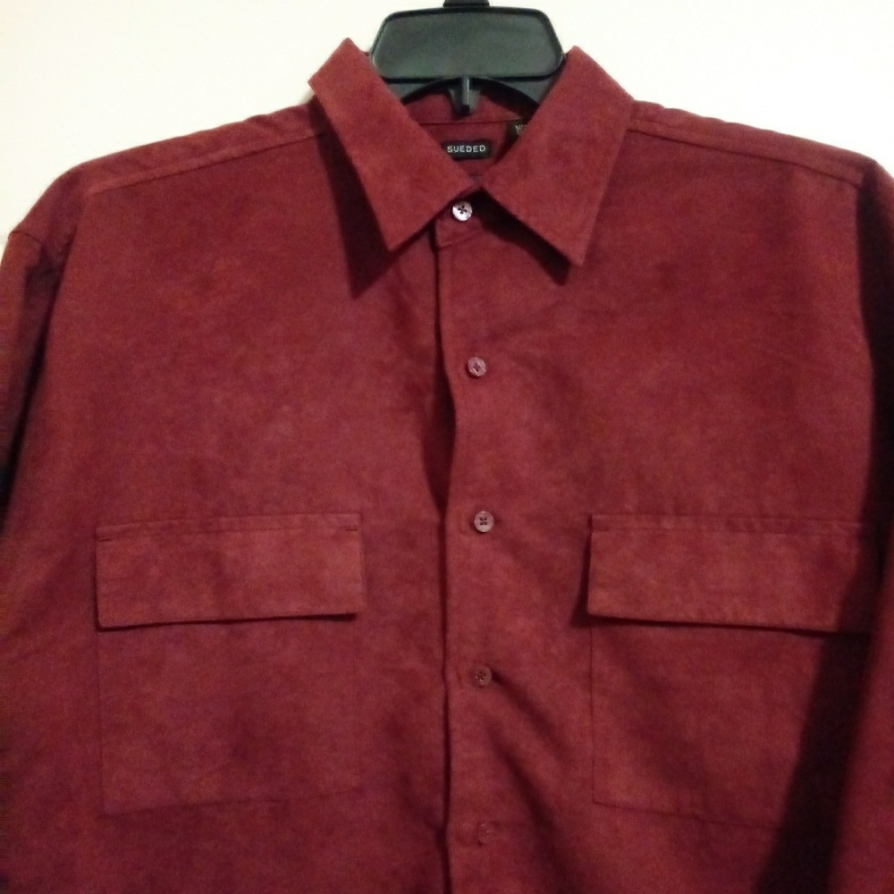 George Suede Button Front Casual Shirt L